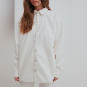 NA-KD x Josefine HJ White Denim Shirt size 36/S